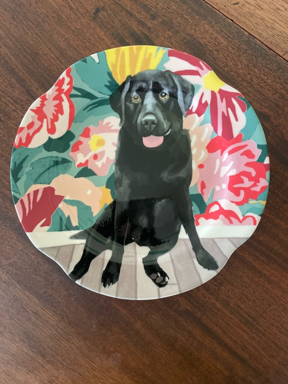 Anthropologie Jay McClellen Sweet Ruby Black Lab Plate